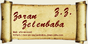 Zoran Zelenbaba vizit kartica